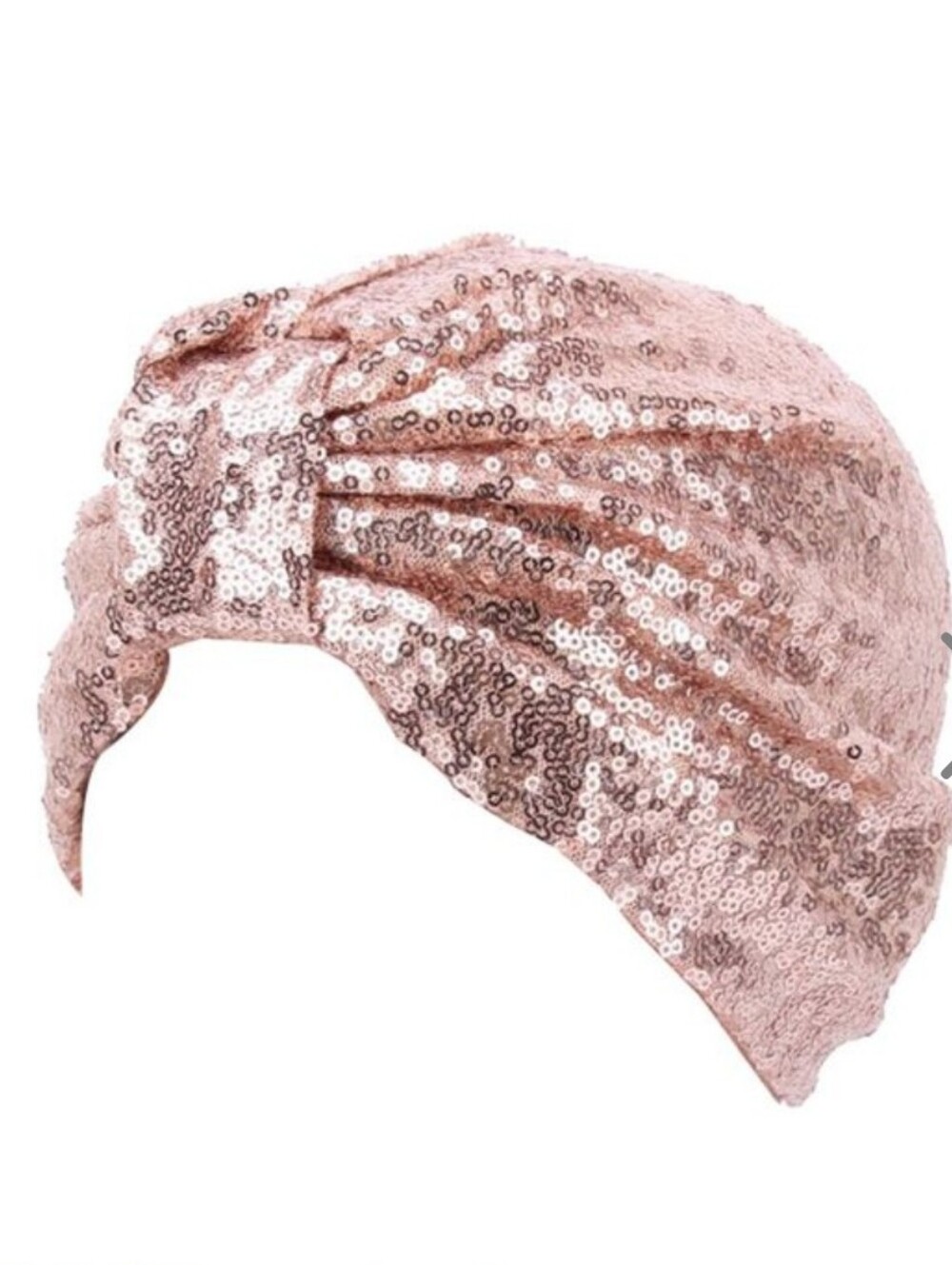 Ethnic Sequin Turban Bonnet Pleated Hair Wrap Snood - Picture 3 of 3